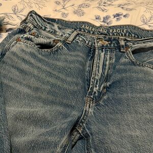 American Eagle Blue Jeans - Super High Rise Baggy Wide Leg Sz 6S